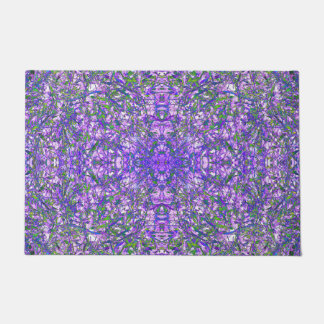 Tapete Padrão de caleidoscópio abstrato em verde e roxo