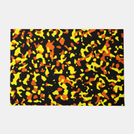 Tapete Padrão de Camuflagem Amarelo e Laranja brilhante d