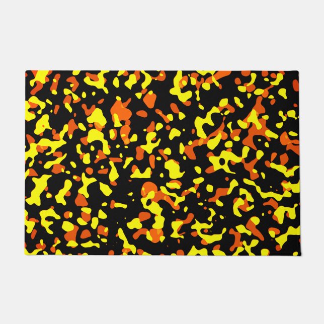 Tapete Padrão de Camuflagem Amarelo e Laranja brilhante d (Frente)