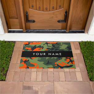 Tapete Padrão de Camuflagem Laranja, Seu nome, Personaliz