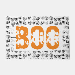 Tapete Padrão de Caveira de Bolinho Laranja Halloween Spo