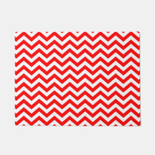 Tapete Padrão De Chevron Vermelho E Branco