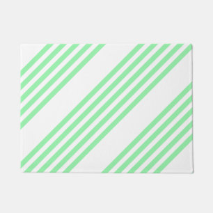 Tapete Padrão de cinco faixas verde e branco