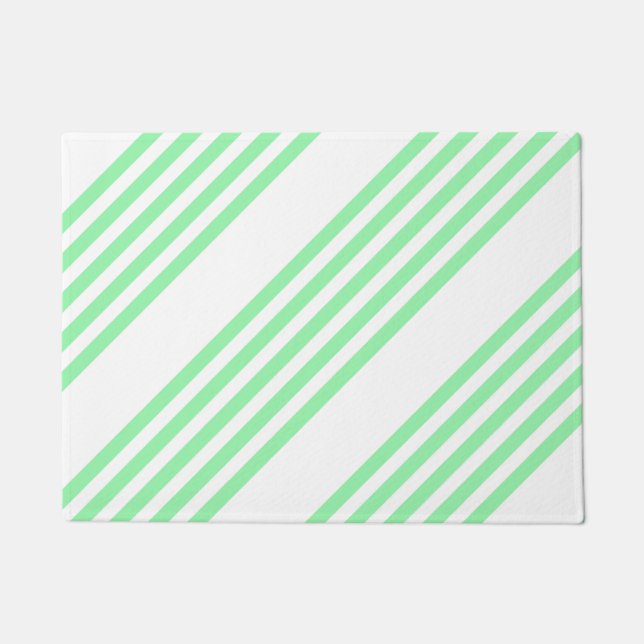 Tapete Padrão de cinco faixas verde e branco (Frente)