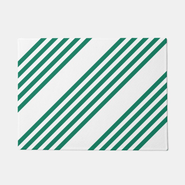 Tapete Padrão de cinco faixas verde e branco da floresta (Frente)