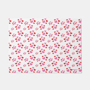 Tapete Padrão De Corações Vermelho E Rosa
