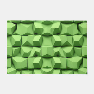 Tapete Padrão de Cubo Geométrico 3D em Verde Salvia