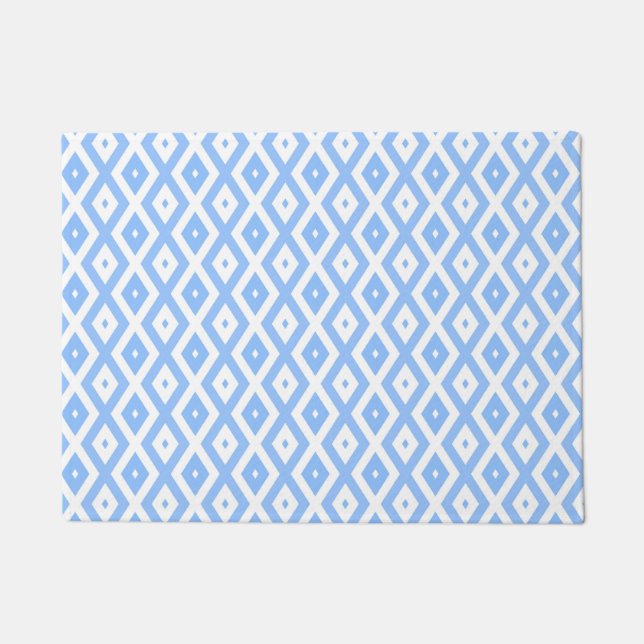 Tapete Padrão de diamante azul e branco (Frente)