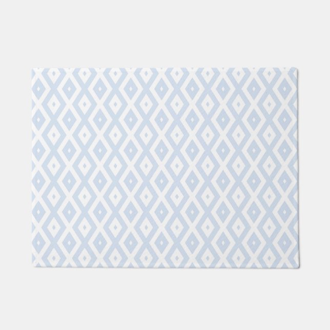 Tapete Padrão de diamante branco e azul pálido (Frente)