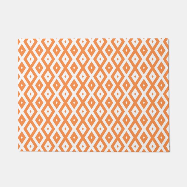 Tapete Padrão de diamante branco e laranja (Frente)