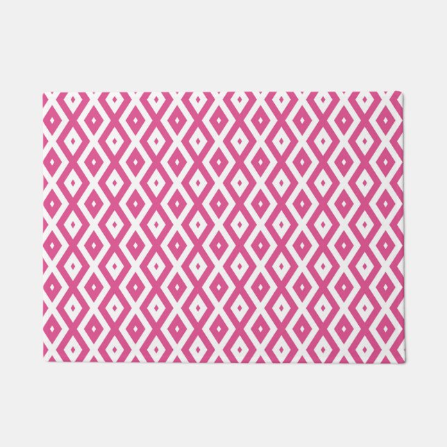 Tapete Padrão de diamante rosa e branco (Frente)