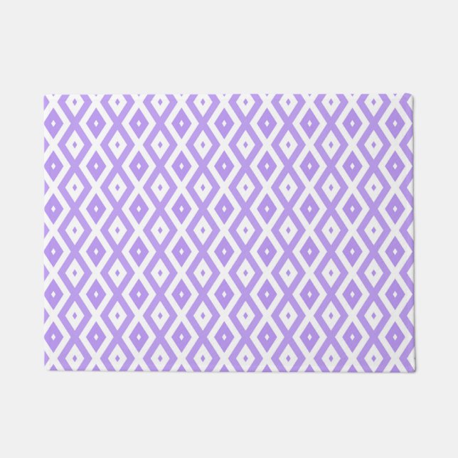 Tapete Padrão de diamante roxo e branco (Frente)