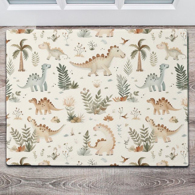 Tapete Padrão de Dinossauro Selvagem de Boho Whimsical (Criador carregado)