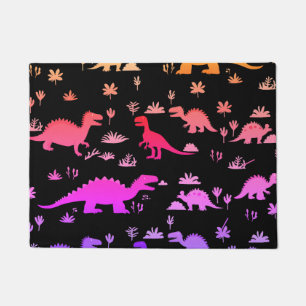 Tapete Padrão de Dinossauros Coloridos Bonitos