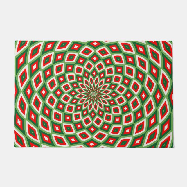 Tapete Padrão de Efeito de Cúpula Verde, Estrela Branca e (Frente)