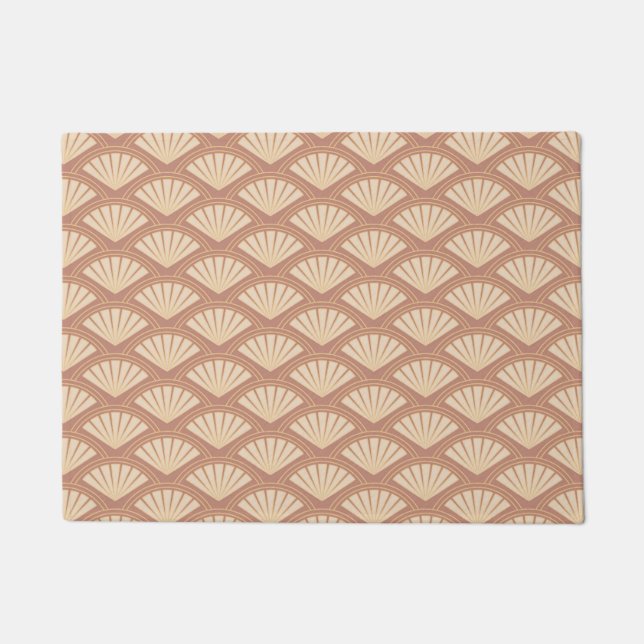 Tapete Padrão de estilo Art Deco na cor rosa (Frente)
