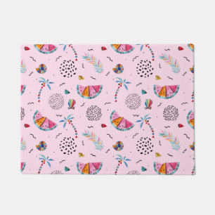 Tapete Padrão de Estilo de Memphis Rosa Tropical