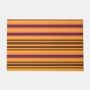 Tapete Padrão de Faixa Horizontal Laranja Rosa Ousado