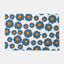Padrão de Flor de Hippie Laranja Azul de Pré-Disqu