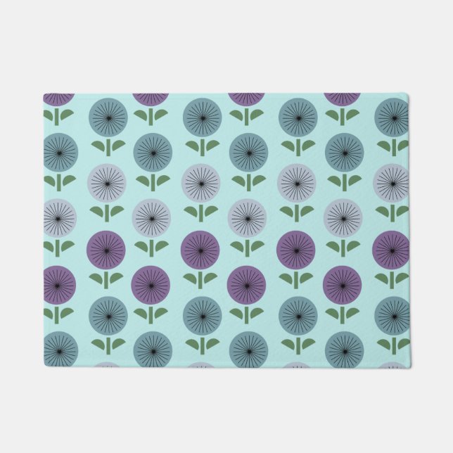 Tapete Padrão de Flor de Idade Atômica (Frente)