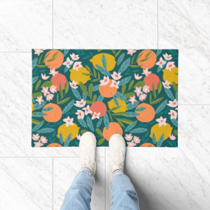 Tapete Padrão de Flor de Laranja e Limão Vintage
