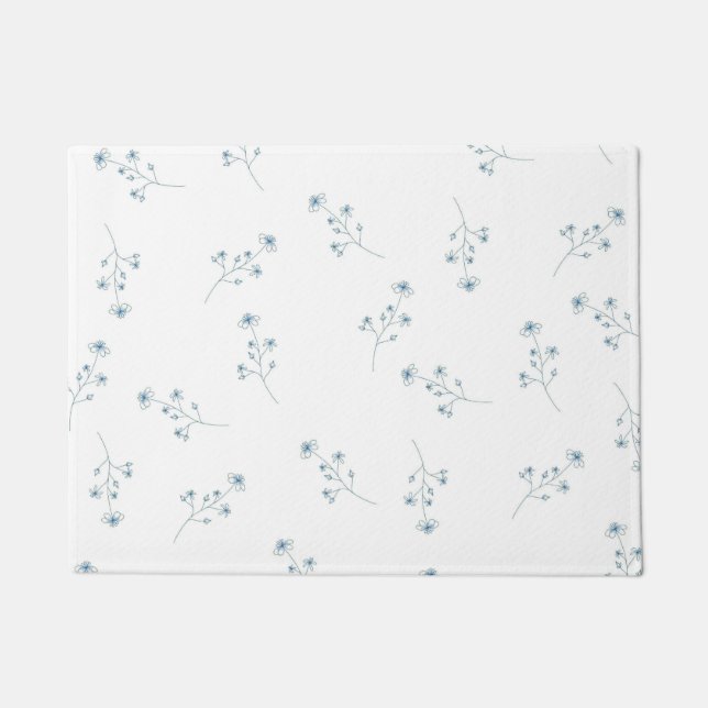 Tapete Padrão de flor selvagem azul (Frente)