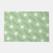 Padrão de Flor Verde do Meio século Vintage