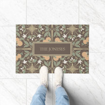 Padrão de Flores de Laranjeira Marrom e Texto Pers