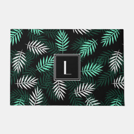 Tapete Padrão de Folhas Botânicas do Monograma Moderno