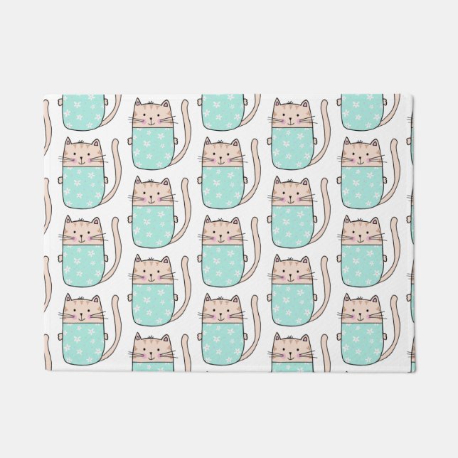 Tapete Padrão de gato divertido (Frente)