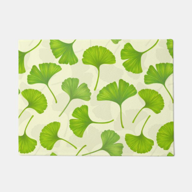 Tapete Padrão de ginkgo em branco (Frente)