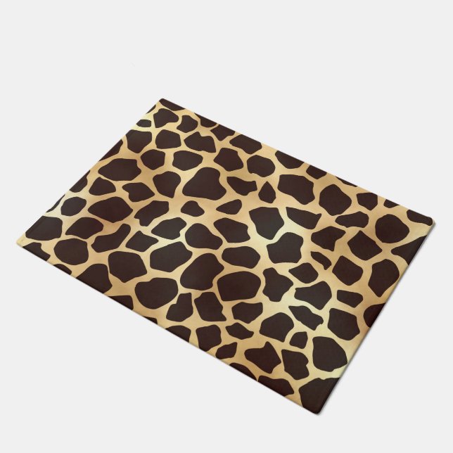 Tapete Padrão de Impressão Animal Marrom Giraffe Dourado  (Inclinado)