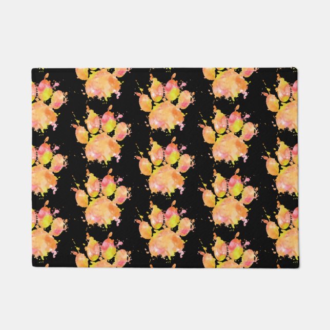 Tapete Padrão de Impressão de Pata de Cachorro de Mancha  (Frente)