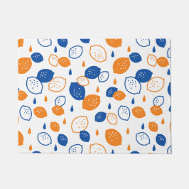 Tapete Padrão de limão azul e laranja, com Frutas empinad