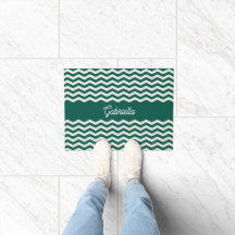 Padrão de listra zigue-zague em chevron verde-teal
