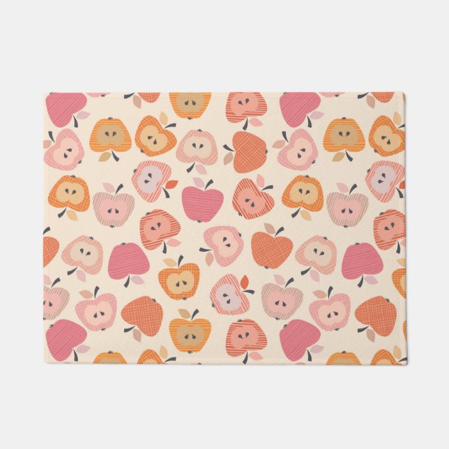 Tapete Padrão de maçã cor-de-rosa e laranja (Frente)