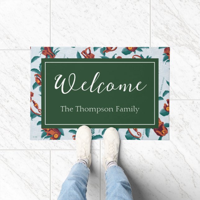 Tapete Padrão de Macacos Reproduzíveis do Lotus Branco (Interior)