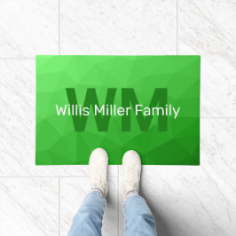 Tapete Padrão de malha geométrica verde claro Monograma