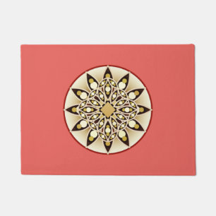 Tapete Padrão de mandala em rosa-coral, chocolate e bronz