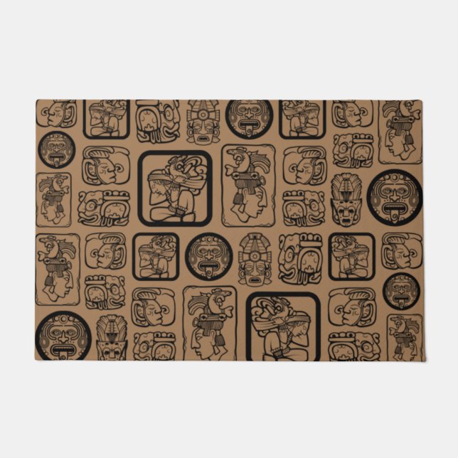 Tapete Padrão de máscara antiga 1 da MAYA tribal (Frente)