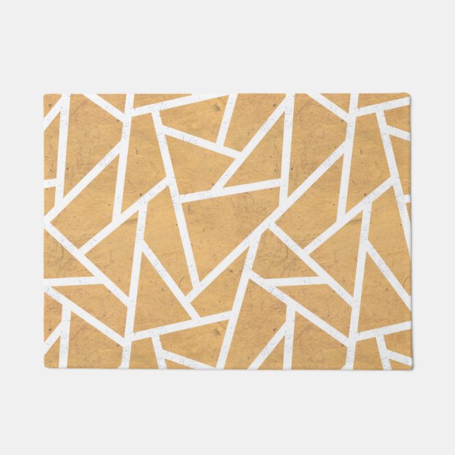 Tapete Padrão de mosaico amarelo e branco (Frente)