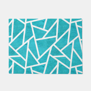 Tapete Padrão de mosaico azul-esverdeado e branco