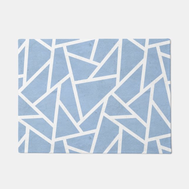 Tapete Padrão de mosaico branco e azul pálido (Frente)