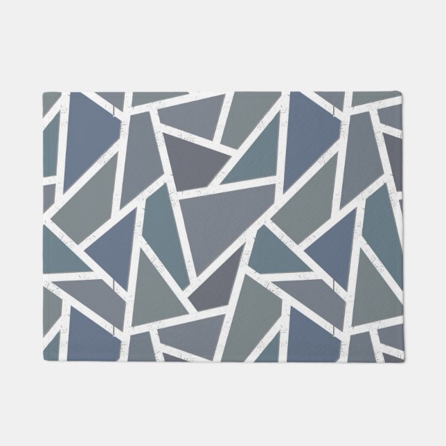 Tapete Padrão de mosaico de cinza azul (Frente)