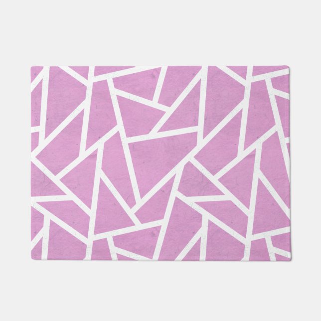 Tapete Padrão de mosaico rosa e branco (Frente)
