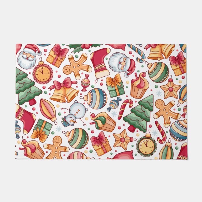 Tapete Padrão de natais vintages, Feliz ano novo (Frente)