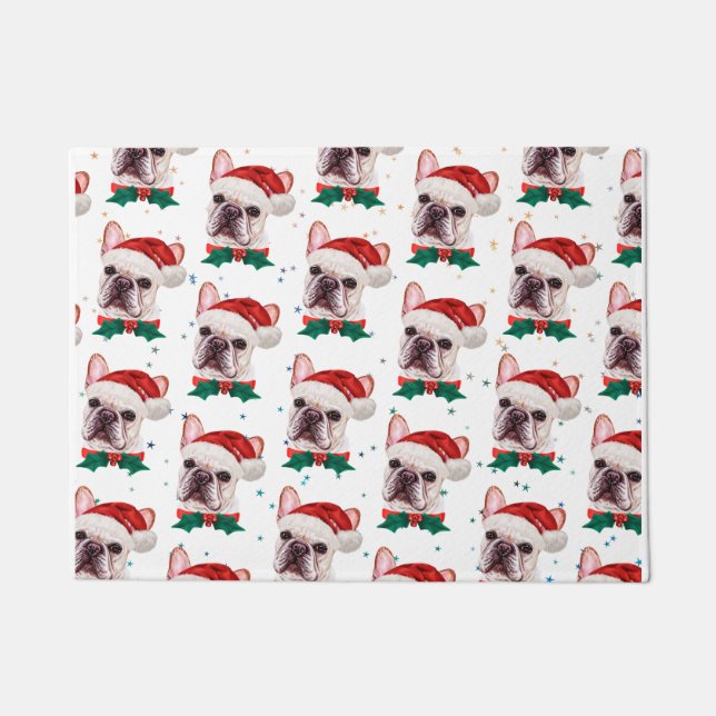 Tapete Padrão de Natal para Cachorro-Grande Francês (Frente)