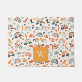 Tapete Padrão de nuvens de arco-íris Primavera azul-esver