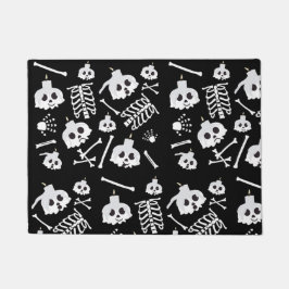 Tapete Padrão de Ossos do Skeleton do Halloween