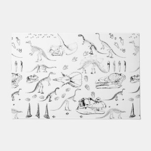 Tapete Padrão de Ossos Fósseis do Dinossauro